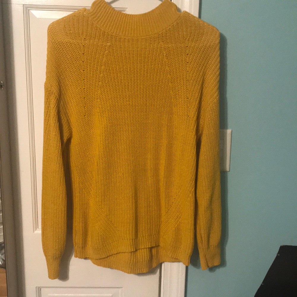 Yellow Puff Sleeve Sweater